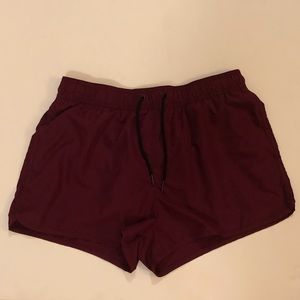 H&M burgundy swim shorts